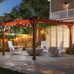 11x12.5ft Wood Pergola Stable Grape Trellis