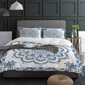 Blue Bohemian Duvet Cover With Pillow Case