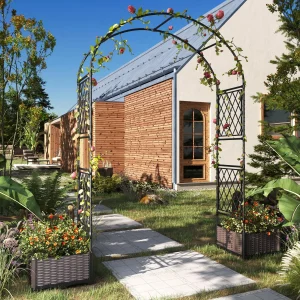 Garden Arbor w/2 Planter Boxes /Arch Trellis