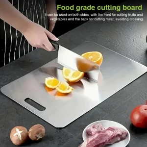 1 Pack Cutting Boards for Kitchen with Handle Titanium Cutting Board Double Sided Cutting Boards for Meats Fruits Vegetables