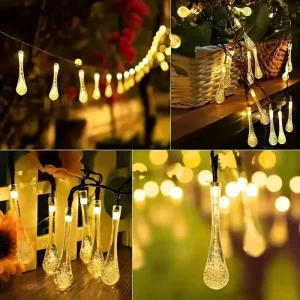 10M Water droplets Solar String Lights LED Waterproof